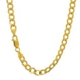 thumbnail image 4 of JewelStop 14k Semi-Solid Yellow Gold 5.3 mm Lite Cuban Curb Chain, Lobster Claw Clasp -22 Inches, 4 of 6