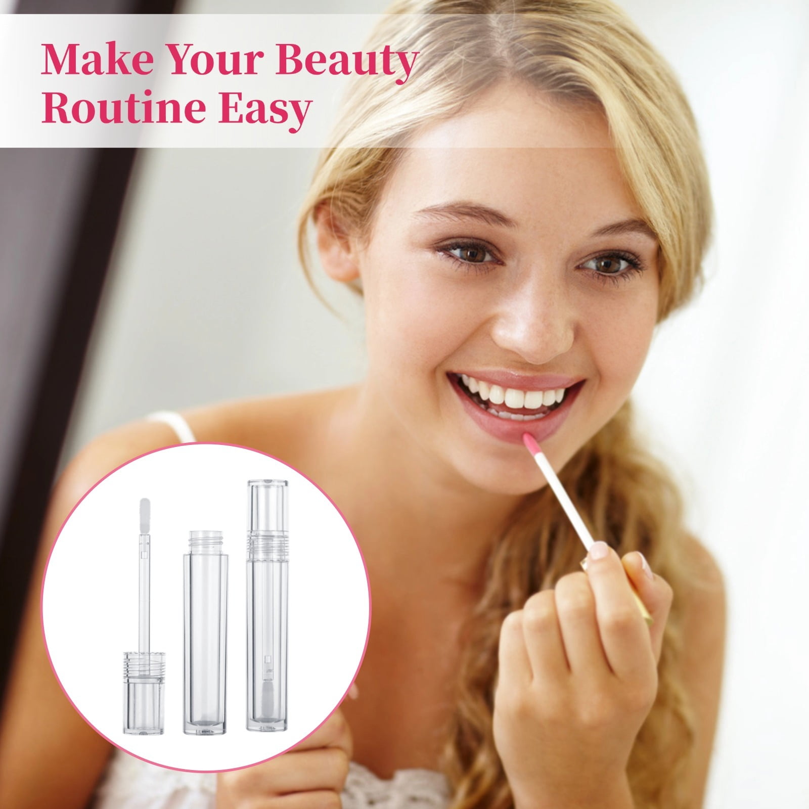 30 Pcs Empty Lip Gloss Tubes, 5ml Clear Refillable Containers with Applicator, Leak Proof Travel Size Bottles for DIY Lip Gloss & Eyelash Serum
