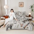 thumbnail image 4 of Castle Fairy Jungle Deer Bear Twin Comforter Sets for Teens,Animal Hunting Bedding Set, 4 of 8