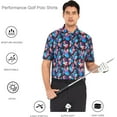 thumbnail image 4 of Alex Vando Mens Golf Shirt Moisture Wicking Quick-Dry Print Performance Polo Shirts for Men, 4 of 6