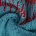 thumbnail image 4 of VISALY Isle Sweater Top Oversized Dressy Tops Soft Warm Cozy Soft Touch Funnel Merino W.ool Seamless Sweater Sweaters for Women Cropped Sweater Boho Pattern Pullover Oversized Sweaters Blue L, 4 of 7