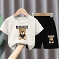 thumbnail image 2 of Teylalorva Boys Girls Graphic Outfits Short Sleeve T-Shirt and Cute Print Shorts Cotton Soft Summer Casual Trendy Sets 2 Piece White Size 7-8, 2 of 6