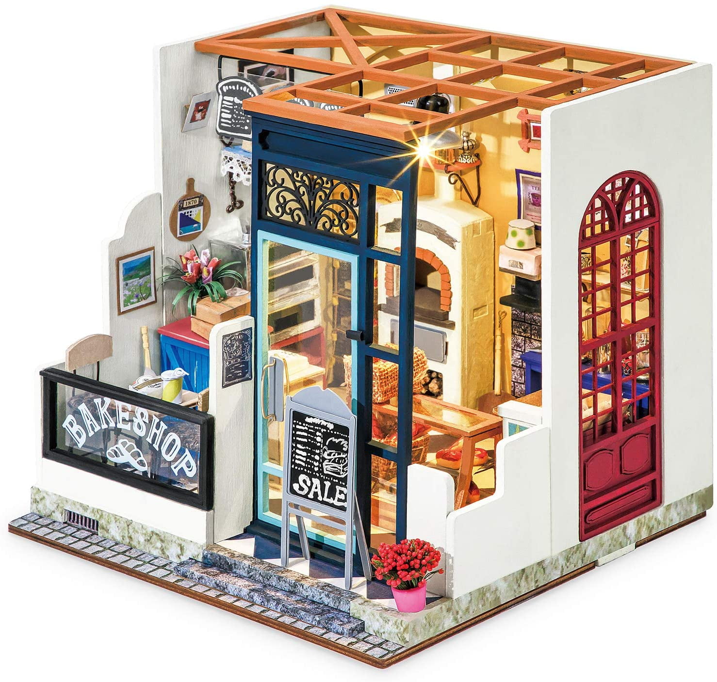 Rolife DIY Miniature Dollhouse Craft Kits for Adults Mini Book Nook Model Building Set Christmas/Birthday Gift Sam’s Study 