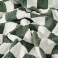 thumbnail image 2 of Truly Soft Cozy Checkerboard Reversible 100% Microfiber Polyester  50x70 Throw Blanket in Off-White/Green, All Season, Adult Size, OEKO-TEX Certified, 2 of 10