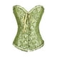 thumbnail image 1 of Corsé floral para mujer, corsés góticos con bordado en espiral, varillas de acero, satén, steampunk. verde, 1 of 9