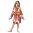 thumbnail image 6 of FORMRS Niños Bathrobe Unisex Hooded Robe Soft Plush Pajamas Sleepwear, Size 2-3T, Purple Hand Drawn Floral, 6 of 7