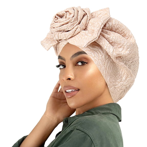 RUISINERY Traditional Turban For Women Hijab For Women Hair Wrap Flower Head Wrap For Women Hijab Caps Floral Knot