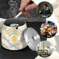 thumbnail image 4 of Yayeee Ashtray with Lid for Cigarette Smokeless Stainless Steel Home Ash Holder, Purple Rainbow Clouds, 4 of 7