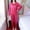 Hot Pink, variant on Women's Plus Size Two-Piece Satin Pajama Set Lace Embellished V-Neck Long Sleeve Top Elastic Waist Pants Silky Loungewear for Home and Sleepwear (Red,4XL)