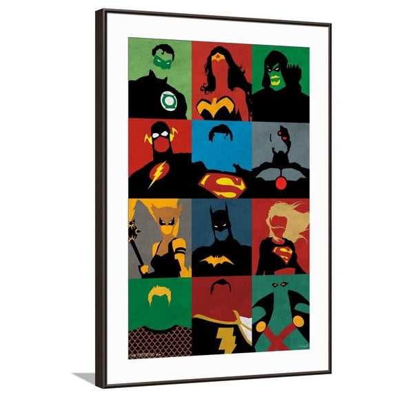 DC Comics Justice League - Minimalist Canvas Wall Poster, 22.375" x 34"