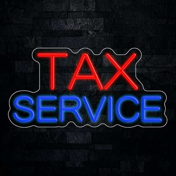 Tax Service Neon LED Sign 20"L x 10"H #32789
