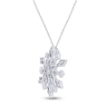 thumbnail image 4 of AFFY Genuine Natural Diamond Snowflake Pendant Necklace 14k White Gold Over Sterling Silver, 4 of 5