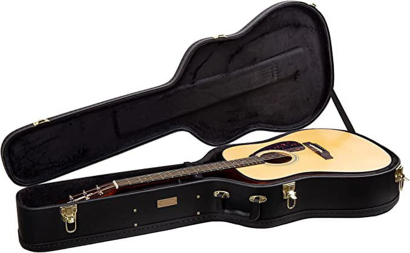 Crossrock 6 String Acoustic Dreadnought Guitar with Hard Case, Spruce Top, Student Guitar
