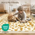 thumbnail image 4 of ODIKA Bold Patchwork Block Motif Border Abstract Inspired Cow Spotted Refined for Home Office, Gaming Room, Under Desk, Non-Slip Chair-Friendly, 4 of 7