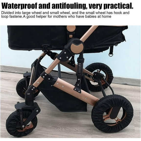 4Pcs Stroller Wheel Cover, Baby Stroller Wheel Cover, Kid Baby Wheelchair Protector Pushchair Wheel Cover Stroller Accessory for Dia 4.7-6.3 Inches Baby Stroller Wheelchair(Large)