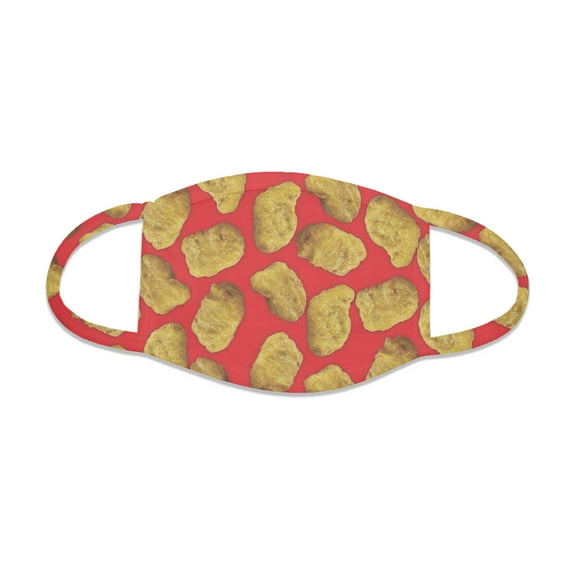 Function - Chicken Nuggets Pattern Breathable Reusable Washable Face Cover Mask