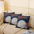 thumbnail image 2 of Football Throw Pillow Covers American Football City Pillow Covers Navy Blue Orange Cushion Cases Watercolor Football Player Athlete Decorative Pillow Covers 16x16 Inch Set of 4(Chicago), 2 of 4