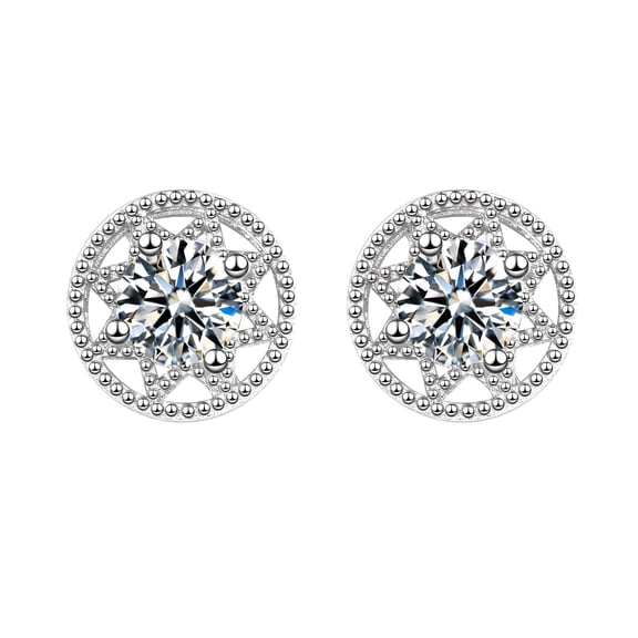DESIGNICE Silver Stud Earrings for Women Hypoallergenic 925 Sterling Silver Stud Earrings Trendy Anniversary Birthday Gifts(A, One Size)