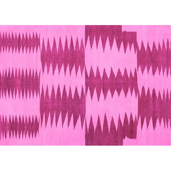 Ahgly Company Indoor Rectangle Abstract Pink Contemporary Area Rugs, 8' x 10'