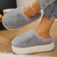 thumbnail image 4 of Amidoa Gray Slipper Shoes for Women Bedroom Fuzzy House Winter Home Memory Foam Warm Slippers Mules for Women 2025 38, 4 of 8