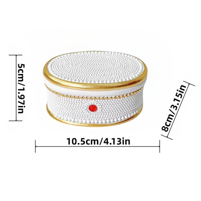 Decorative Resin Jewelry Box, Trinket Box Home Decor Ornament for Vanity Makeup Table, Foyer Console, Bedroom Dresser, Light Style Tabletop Decoration