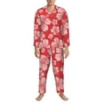 thumbnail image 4 of Bingfone Men'S Pajama Set 2 Piece Loungewear Pjs, Long Sleeve With Pajama Pants-Red Hibiscus Flower, 4 of 9