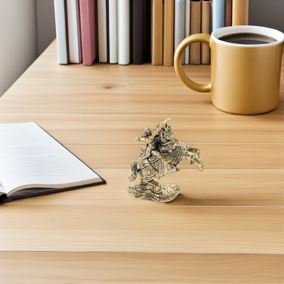 LOLIPPYY Vintage Brass Horse Metal Ornament Miniature for Office Desk Decoration, 1 Piece