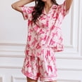 thumbnail image 3 of Emy Dola S-2XL Women Summer Pajamas Set Short Sleeve Button Down Loungewear Sets 2 Pieces Pjs Set Bowknot Valentine's Sleepwear, 3 of 9