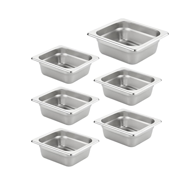 Hotel Pans HECMAC Anti-Jam, tamaño 1/6, 2.5 pulgadas de profundidad, acero inoxidable