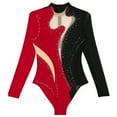 thumbnail image 5 of Leotardos de gimnasia rítmica para mujer, traje de Ballet para patinaje artístico, traje de baile de manga larga con diamantes de imitación brillantes, 5 of 5