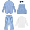 thumbnail image 4 of YONGHS 5Pcs Baby Kids Boys Tuxedo Set Wedding Formal Blazer Suit Page Boy Baptism Outfits Blue 4, 4 of 7