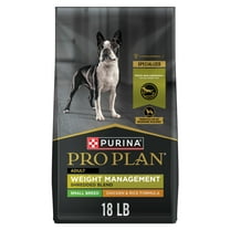 Purina Pro Plan Small Breed Weight Management Dry Dog Food, Shredded Blend Chicken and Rice Formula, 18 lb Bag