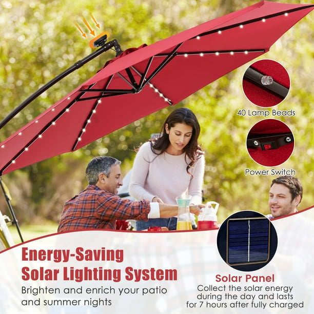 lighted patio umbrella 40 led Blissun 9 ft Solar Umbrella, 32 Umbrella, Table Market Umbrella, Outdoor for Garden, Deck, Backyard, Pool and Beach (Red) : Patio, Lawn & Garden GARVEE Outdoor Living 10 ft Solar Patio Umbrella for Wide Shade and Evening Comfort Enjoy cool shade during the day and soft solar lighting at night with a durable 10 ft patio umbrella designed for easy outdoor relaxation Garvee 10' Solar Patio Umbrella