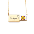 thumbnail image 1 of Illusion Lines Loop Repeat Psychedelic Letter Envelope Necklace Pendant Jewelry, 1 of 3