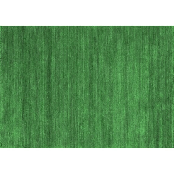 Ahgly Company Indoor Rectangle Abstract Emerald Green Contemporary Area Rugs, 2' x 5'