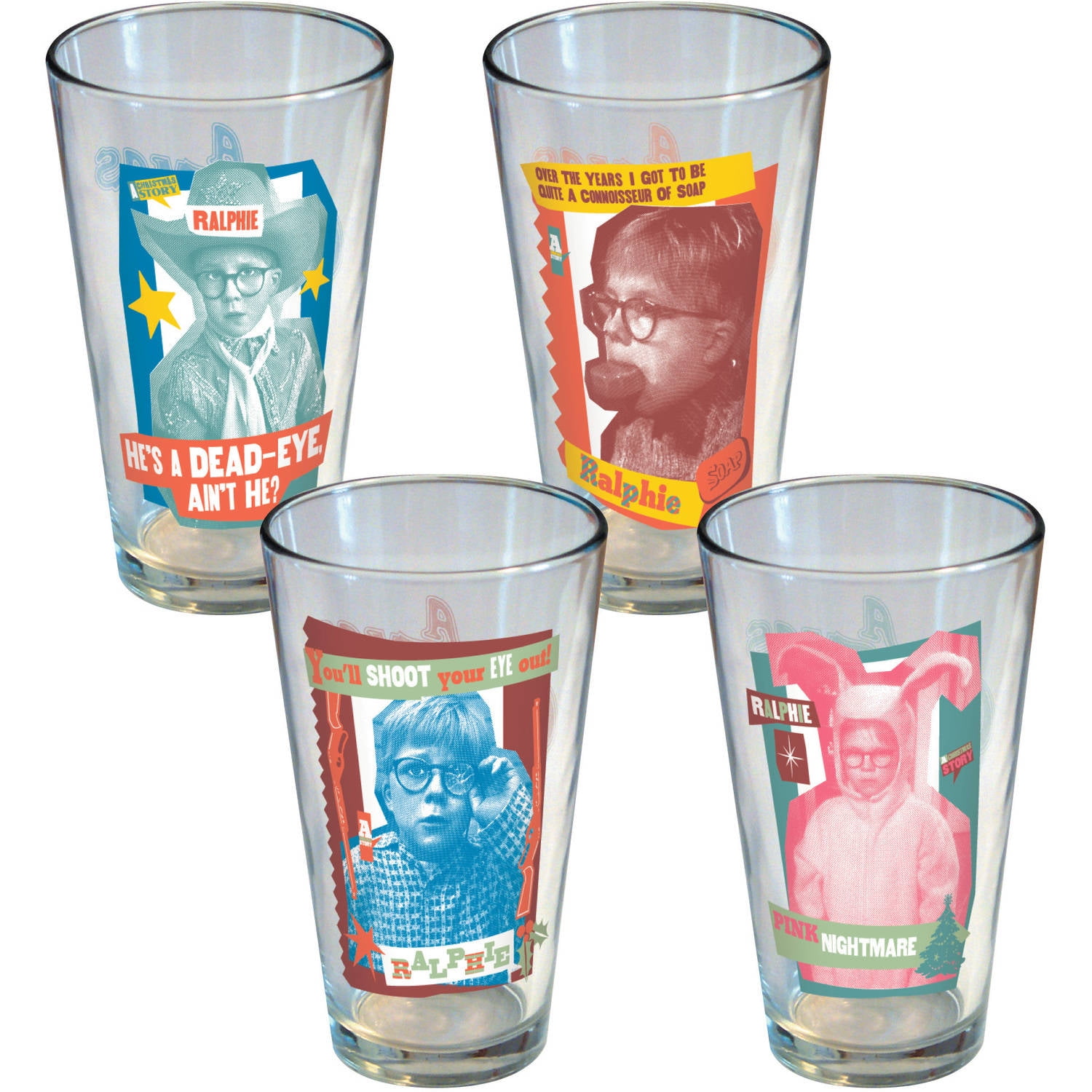 A Christmas Story Retro Ralphie Pint Glasses, Set of 4 by ICUP