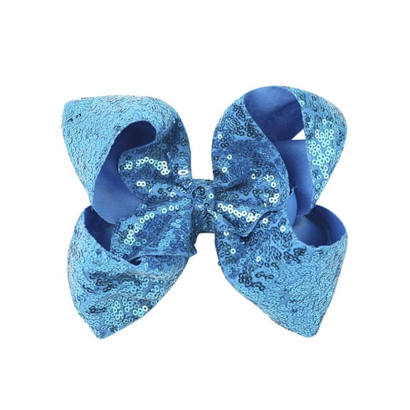 8 Inch Hot Pink Sparkly Glitter Sequin Hair Bows for Girls