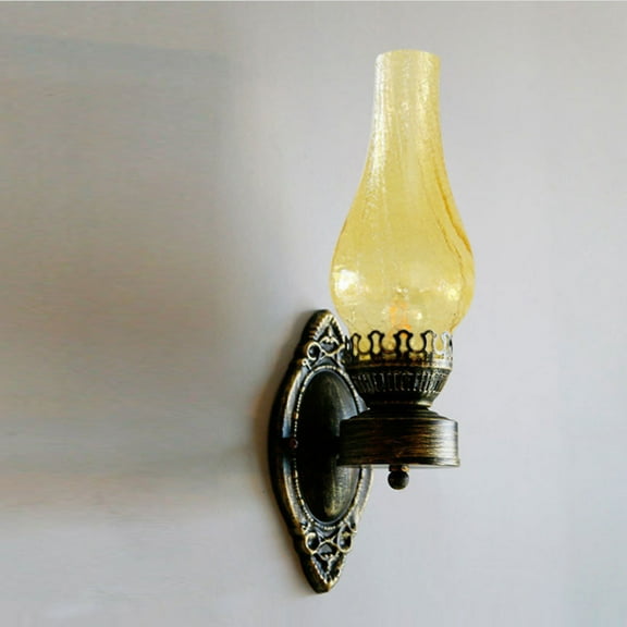 Wildnix Wall Light, Iron and Glass Construction, E27 Lamp Holder, Elegant Design, Retro Base, Soft Light, 107.64ft² Lighting Area, Easy Installation, Ideal for Home Decor