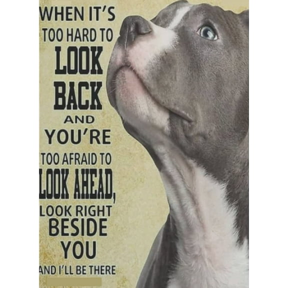 Vintage Poster Retro Pitbull Poster Look Right Beside You Wall Decor Gift For Home Kitchen Office Club Bar Gym