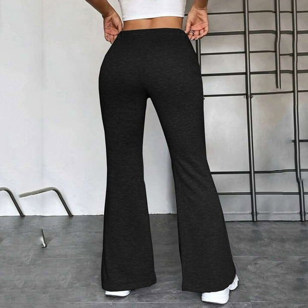 2 Pack Women's Bootcut Yoga Pants Solid Color High Waisted Bootleg Workout  Flare Trouser with Pockets 