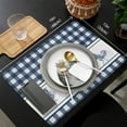thumbnail image 6 of Cotton Linen Placemat Rectangle Placemats Set of 4, Farmhouse Rooster Blue Buffalo Plaid Non-Slip Table Mats for Dining Table,12x18 Inch Heat Insulation Place Mats for Kitchen, 6 of 6
