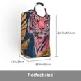 thumbnail image 3 of Lsque Pink Tiger Gold Leaves Laundry Basket, Laundry Hamper, Dirty Clothes Hamper for Laundry, Collapsible, Waterproof Laundry Baskets with Aluminum Handles for Laundry, Dorm, Family, 3 of 6