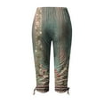 thumbnail image 5 of Womens Relaxed Fit Cargo Pants by Generic XL Solid Black Casual Capris, Drawstring, Cropped, Lightweight, 1 Count, 5 of 5