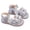 Silver, variant on Owordtank Kids Closed-Toe Glitter Sandals, Adjustable Ankle Strap Non-Slip Summer Beach Shoes