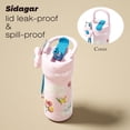 thumbnail image 3 of Sidagar 25 fl oz Stainless Steel Insulated Water Bottle with Handle, Leakproof Straw Lid, Pink Floral, 3 of 7