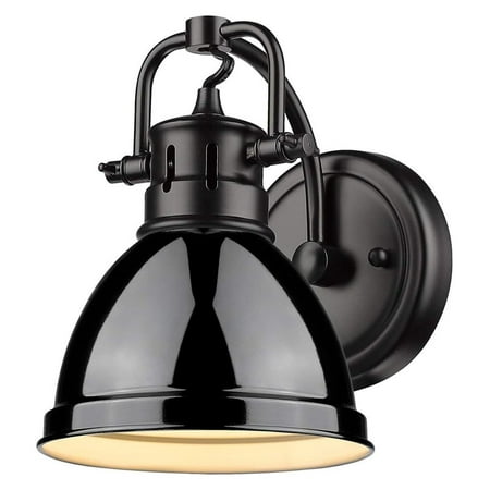 

Lachk 3602-BA1 BLK-BK Duncan Bath Vanity 8.25 L x 6.5 W x 8.5 H Matte Black with a Black Shade
