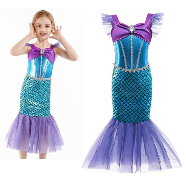 Little Girls Mermaid Princess Dress Up Halloween Party Birthday Cosplay ...