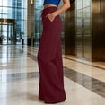 thumbnail image 3 of SimpleJoyi Women High Waist Wide Leg Dress Pants Solid Color Drawstring Waist Pockets Casual Work Trousers Size S-XXXL, 3 of 8
