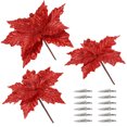 thumbnail image 5 of 12pcs Artificial Poinsettia for Christmas Wreaths, Garland Decorations and Holiday Crafts, 5 of 6