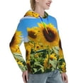 thumbnail image 6 of Sikiie Sky Golden Sunflower Field B Women's Casual Hoodies Long Sleeve Lightweight Pullover Tops Loose Sweatshirt-X-Large, 6 of 7